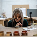 Helena Russell at work. Yorkshire Artspace 2020